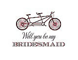 Front View Thumbnail - Claret & Aubergine Will You Be My Bridesmaid Card - Bike