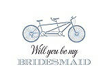 Front View Thumbnail - Cloudy & Aubergine Will You Be My Bridesmaid Card - Bike