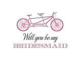 Front View Thumbnail - Cotton Candy & Aubergine Will You Be My Bridesmaid Card - Bike