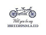 Front View Thumbnail - Electric Blue & Aubergine Will You Be My Bridesmaid Card - Bike