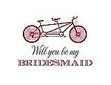 Front View Thumbnail - Flame & Aubergine Will You Be My Bridesmaid Card - Bike