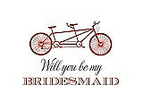 Front View Thumbnail - Fiesta & Aubergine Will You Be My Bridesmaid Card - Bike