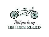 Front View Thumbnail - Hunter Green & Aubergine Will You Be My Bridesmaid Card - Bike