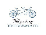 Front View Thumbnail - Ice Blue & Aubergine Will You Be My Bridesmaid Card - Bike
