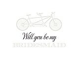 Front View Thumbnail - Marshmallow & Aubergine Will You Be My Bridesmaid Card - Bike