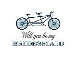 Front View Thumbnail - Ocean Blue & Aubergine Will You Be My Bridesmaid Card - Bike
