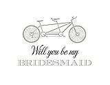 Front View Thumbnail - Oyster & Aubergine Will You Be My Bridesmaid Card - Bike
