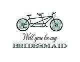 Front View Thumbnail - Pine Green & Aubergine Will You Be My Bridesmaid Card - Bike