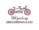 Front View Thumbnail - Posie & Aubergine Will You Be My Bridesmaid Card - Bike