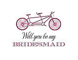 Front View Thumbnail - Pretty In Pink & Aubergine Will You Be My Bridesmaid Card - Bike