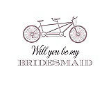 Front View Thumbnail - Quartz & Aubergine Will You Be My Bridesmaid Card - Bike