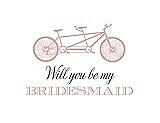 Front View Thumbnail - Rose & Aubergine Will You Be My Bridesmaid Card - Bike