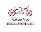 Front View Thumbnail - Rose Quartz & Aubergine Will You Be My Bridesmaid Card - Bike