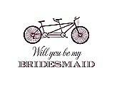 Front View Thumbnail - Ruby & Aubergine Will You Be My Bridesmaid Card - Bike
