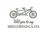 Front View Thumbnail - Sage & Aubergine Will You Be My Bridesmaid Card - Bike