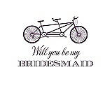 Front View Thumbnail - Smashing & Aubergine Will You Be My Bridesmaid Card - Bike