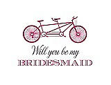 Front View Thumbnail - Strawberry & Aubergine Will You Be My Bridesmaid Card - Bike