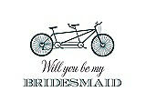 Front View Thumbnail - Teal & Aubergine Will You Be My Bridesmaid Card - Bike