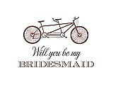 Front View Thumbnail - Toffee & Aubergine Will You Be My Bridesmaid Card - Bike