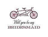 Front View Thumbnail - Tea Rose & Aubergine Will You Be My Bridesmaid Card - Bike