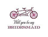 Front View Thumbnail - Tutti Frutti & Aubergine Will You Be My Bridesmaid Card - Bike