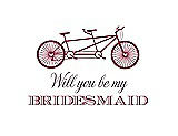 Front View Thumbnail - Valentine & Aubergine Will You Be My Bridesmaid Card - Bike