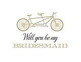 Front View Thumbnail - Venetian Gold & Aubergine Will You Be My Bridesmaid Card - Bike