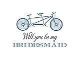 Front View Thumbnail - Windsor Blue & Aubergine Will You Be My Bridesmaid Card - Bike