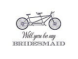 Front View Thumbnail - Wisteria & Aubergine Will You Be My Bridesmaid Card - Bike