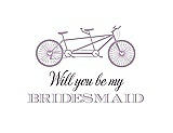 Front View Thumbnail - Wood Violet & Aubergine Will You Be My Bridesmaid Card - Bike