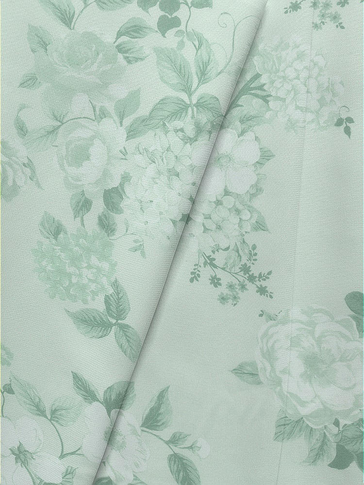 Front View - Mint Green Floral Lux Chiffon Fabric by the Yard