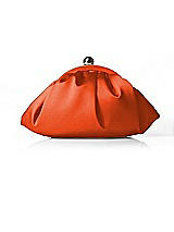 Front View Thumbnail - Tangerine Tango Gathered Satin Clutch