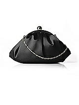Rear View Thumbnail - Black Gathered Satin Clutch