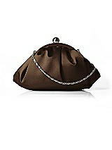 Rear View Thumbnail - Espresso Gathered Satin Clutch