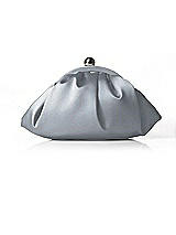 Front View Thumbnail - Platinum Gathered Satin Clutch