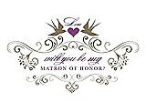 Front View Thumbnail - Antique Gold & Orchid Will You Be My Matron of Honor Card - Classic