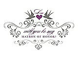 Front View Thumbnail - Charcoal Gray & Orchid Will You Be My Matron of Honor Card - Classic