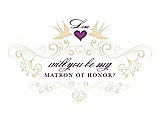 Front View Thumbnail - Corn Silk & Orchid Will You Be My Matron of Honor Card - Classic