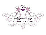 Front View Thumbnail - Hyacinth (iridescent Taffeta) & Orchid Will You Be My Matron of Honor Card - Classic