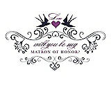 Front View Thumbnail - Navy Blue & Orchid Will You Be My Matron of Honor Card - Classic