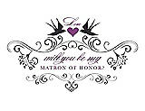 Front View Thumbnail - Black & Orchid Will You Be My Matron of Honor Card - Classic
