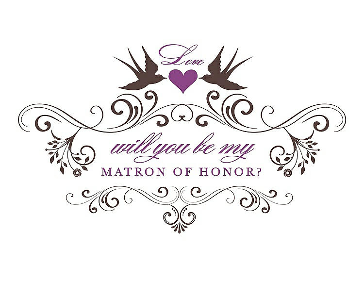 Front View - Drift Wood & Orchid Will You Be My Matron of Honor Card - Classic