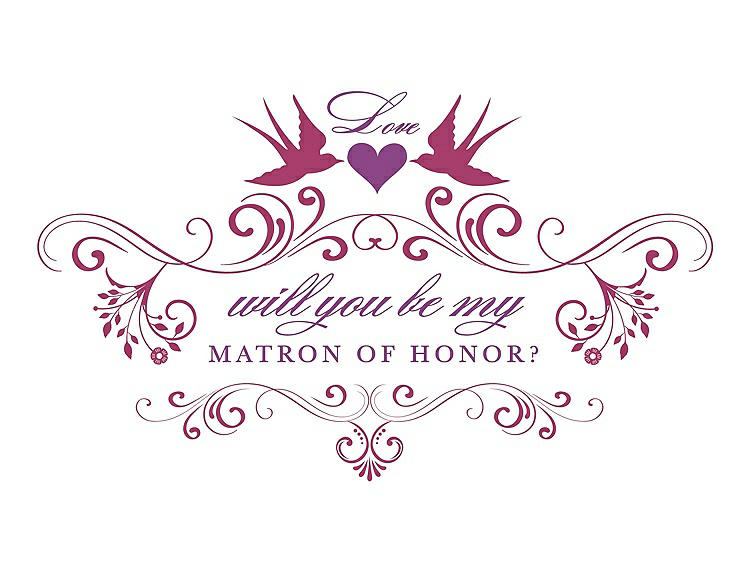 Front View - Fruit Punch & Orchid Will You Be My Matron of Honor Card - Classic