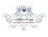 Front View Thumbnail - Ice Blue & Orchid Will You Be My Matron of Honor Card - Classic