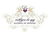 Front View Thumbnail - Ice Yellow & Orchid Will You Be My Matron of Honor Card - Classic