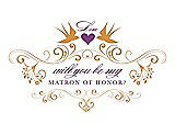 Front View Thumbnail - Orange Crush & Orchid Will You Be My Matron of Honor Card - Classic
