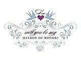 Front View Thumbnail - Pale Blue & Orchid Will You Be My Matron of Honor Card - Classic