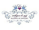 Front View Thumbnail - Periwinkle - PANTONE Serenity & Orchid Will You Be My Matron of Honor Card - Classic