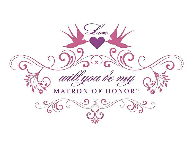 Front View - Pretty In Pink & Orchid Will You Be My Matron of Honor Card - Classic