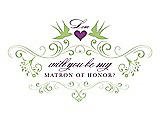 Front View Thumbnail - Pistachio & Orchid Will You Be My Matron of Honor Card - Classic